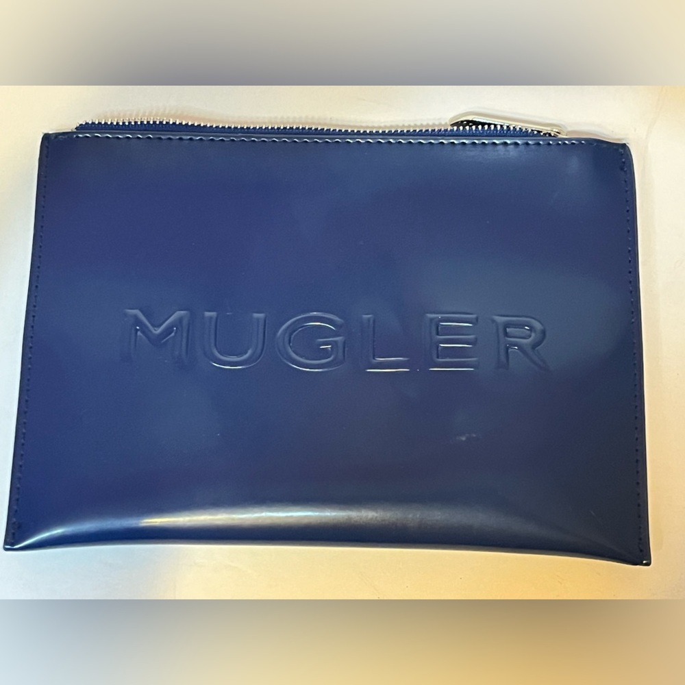 Mugler Navy Leather Pouch